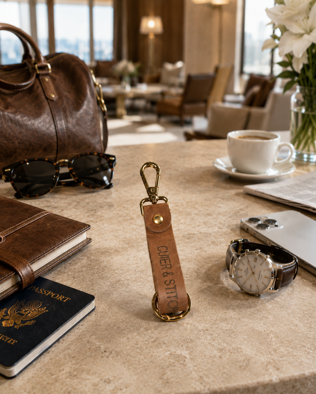 Leather Travel Keychain
