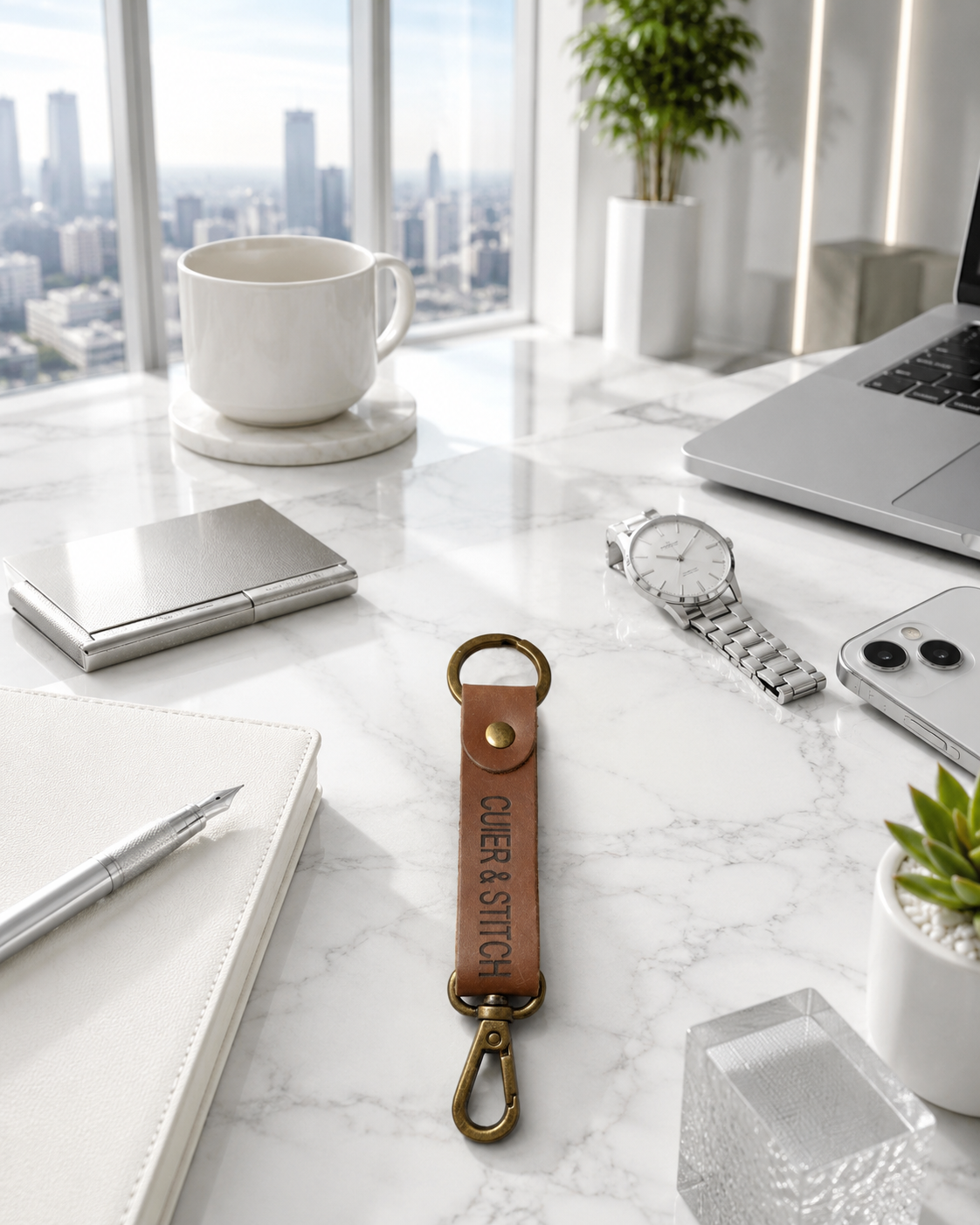 Minimalist Leather Keychain