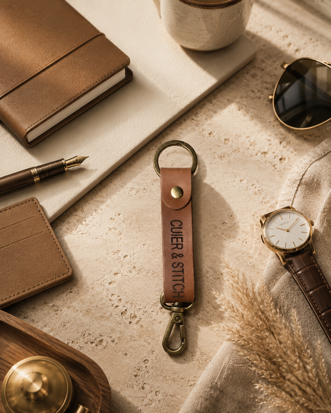 Minimalist Leather Keychain