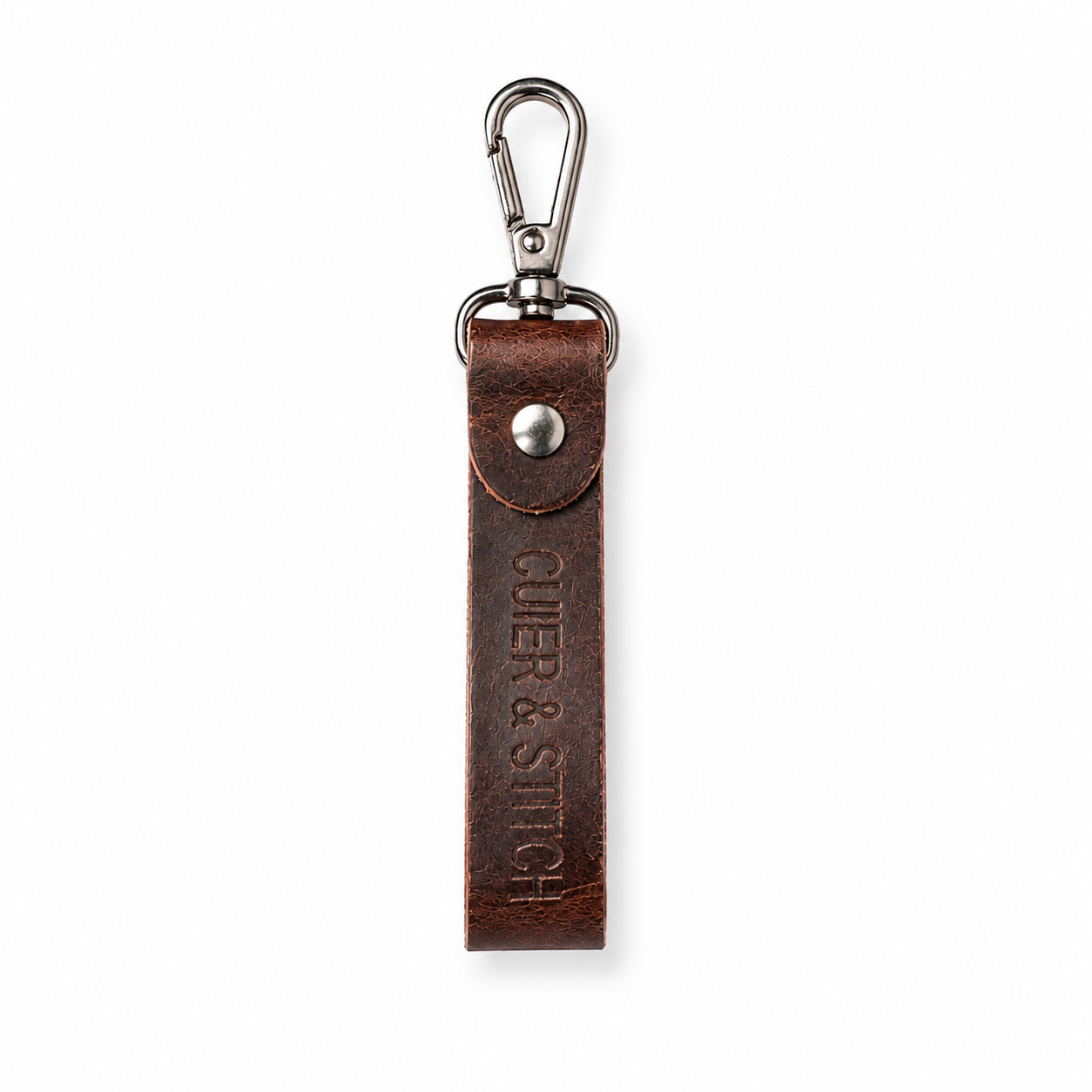 Brown Leather Keychain