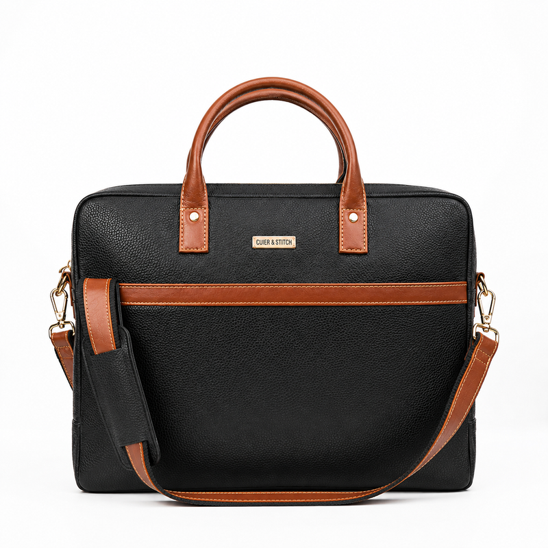 Black & Tan Office Bag
