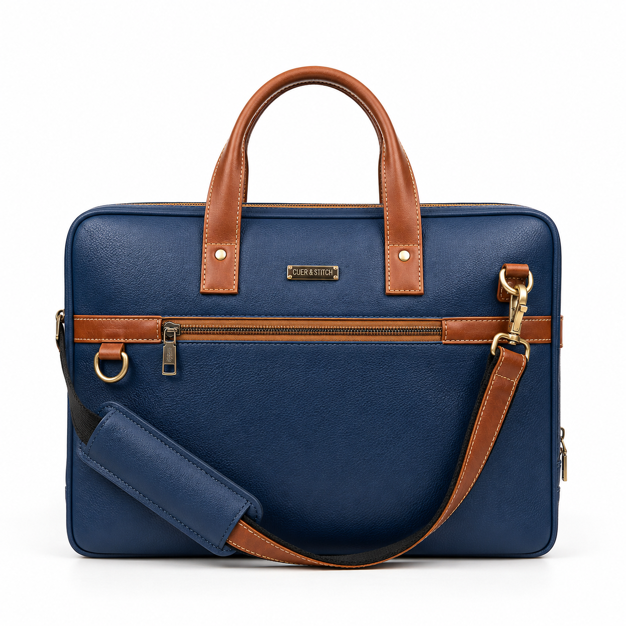Blue & Tan Office Bag