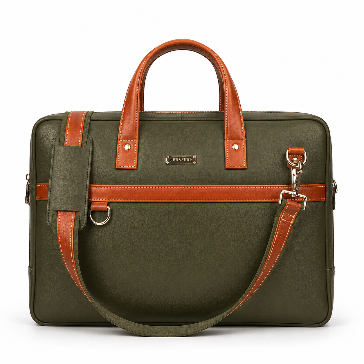 Green & Tan Office Bag