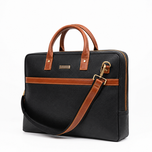 Black & Tan Office Bag