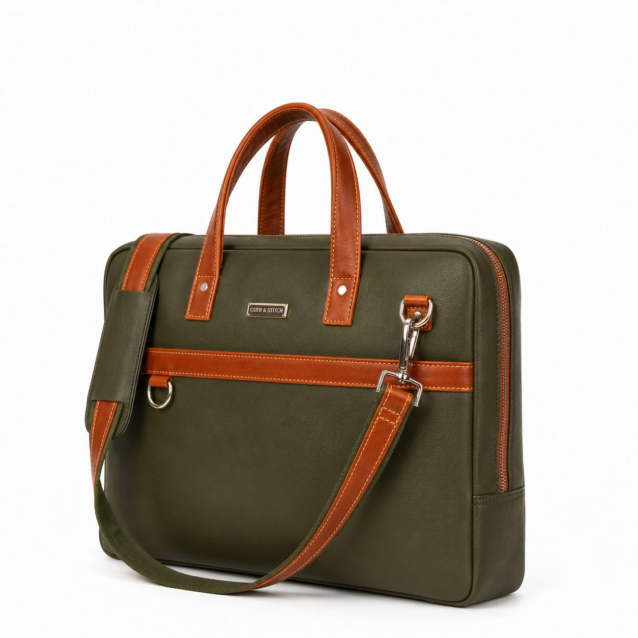 Green & Tan Office Bag