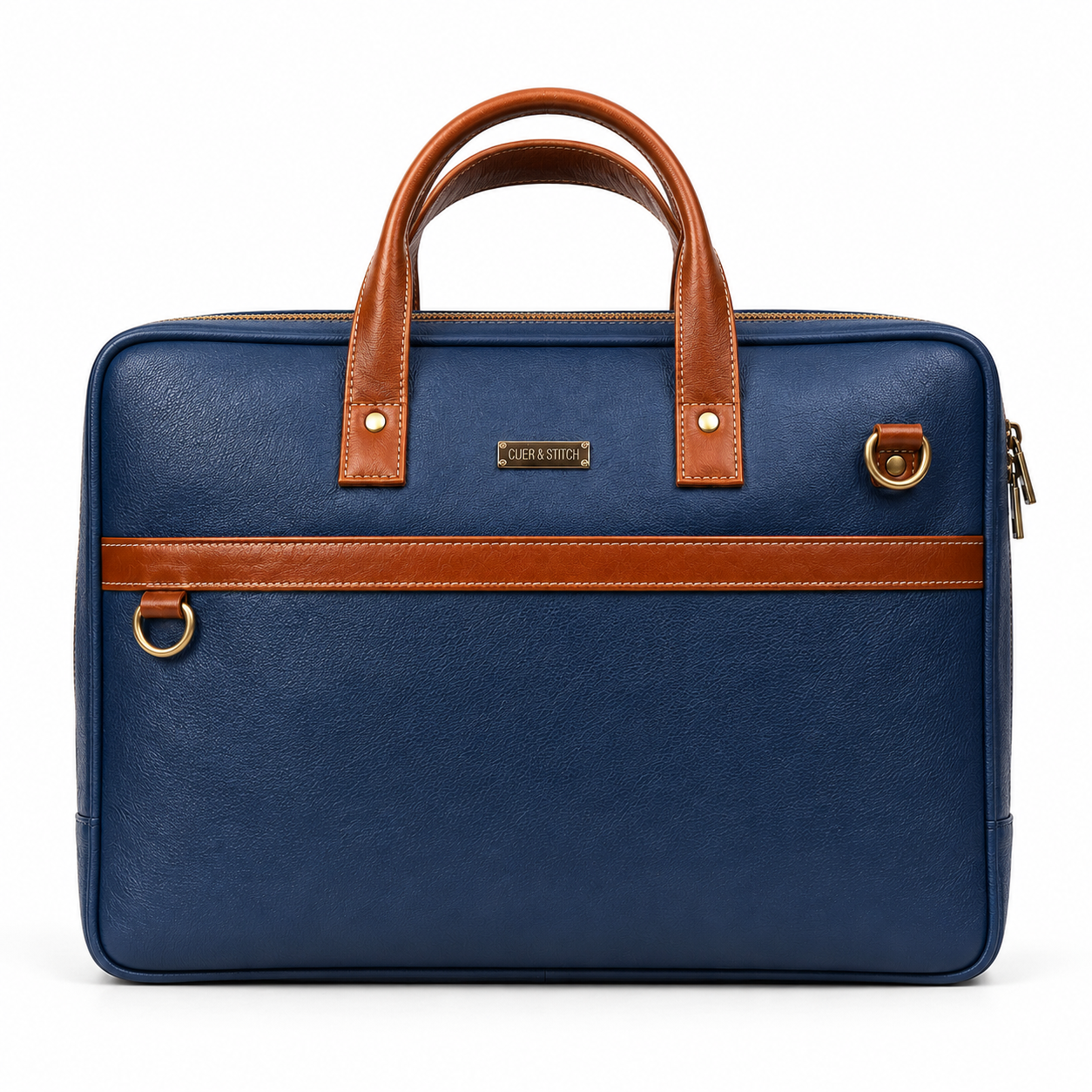 Blue & Tan Office Bag