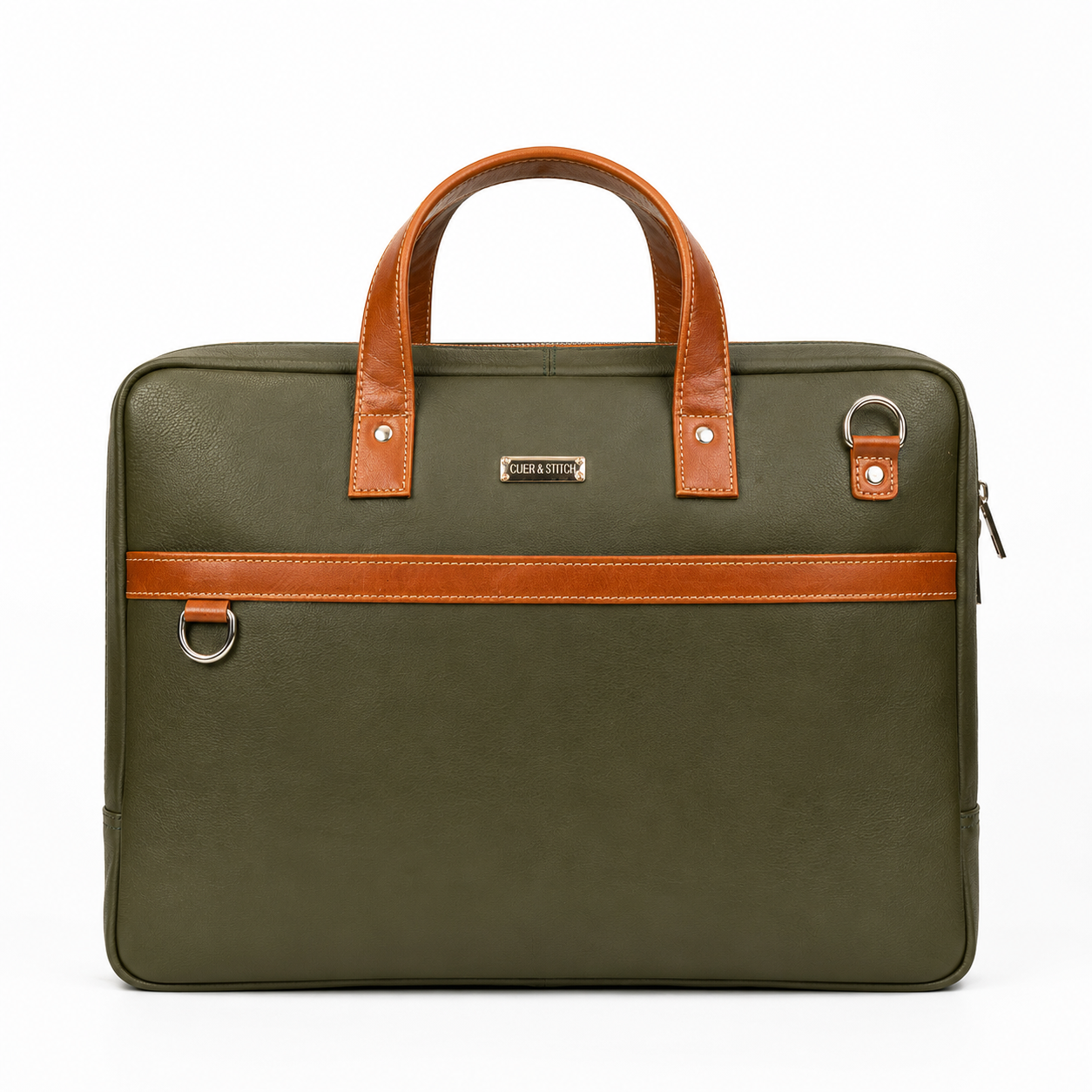 Green & Tan Office Bag