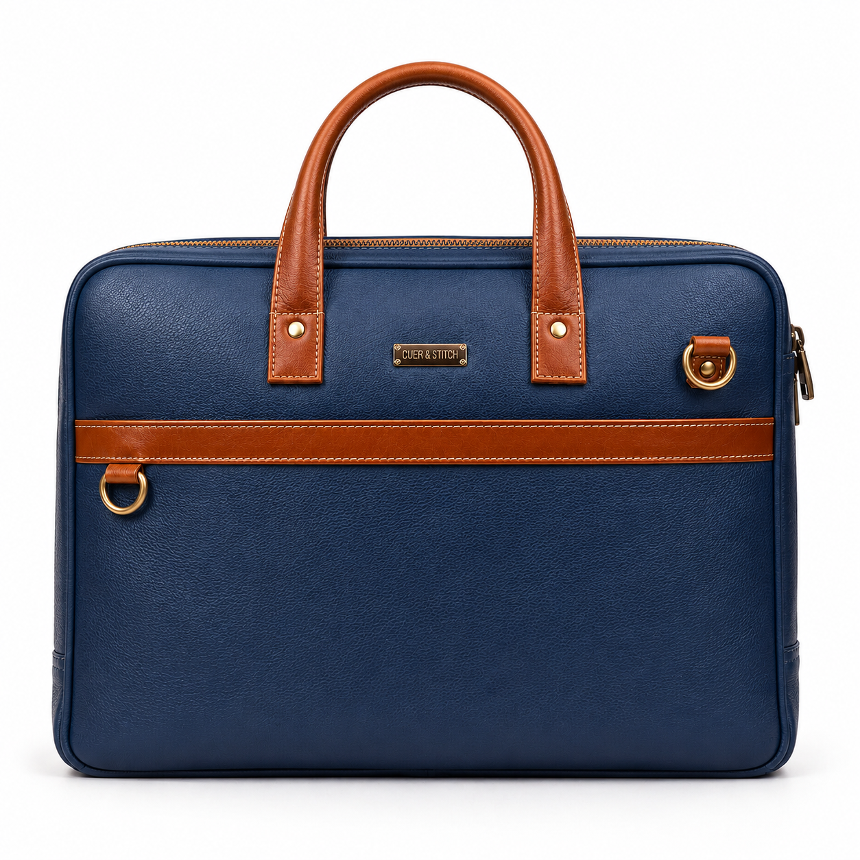 Blue & Tan Office Bag