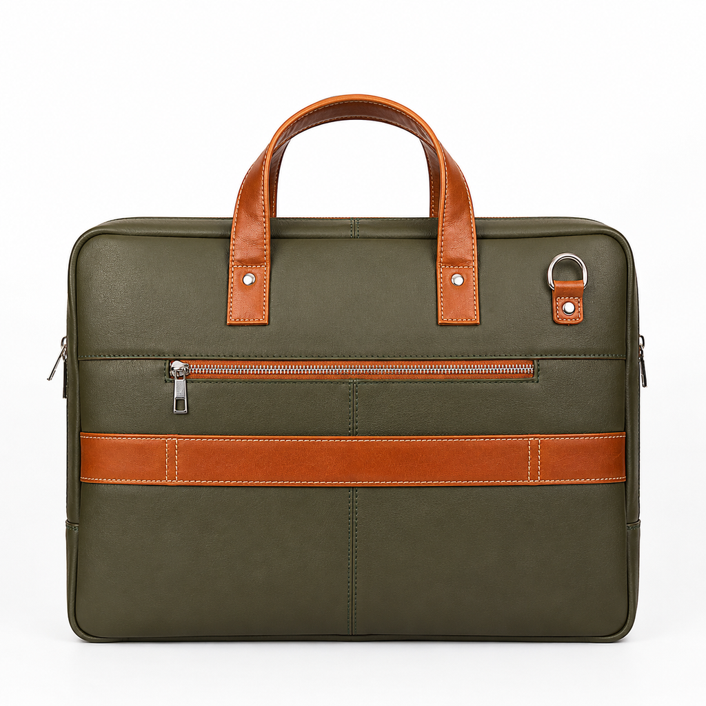 Green & Tan Office Bag