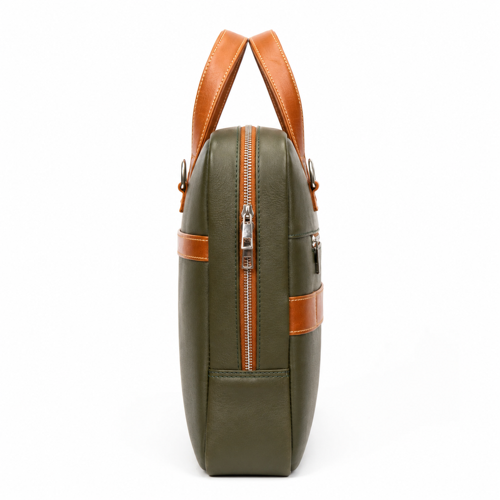 Green & Tan Office Bag