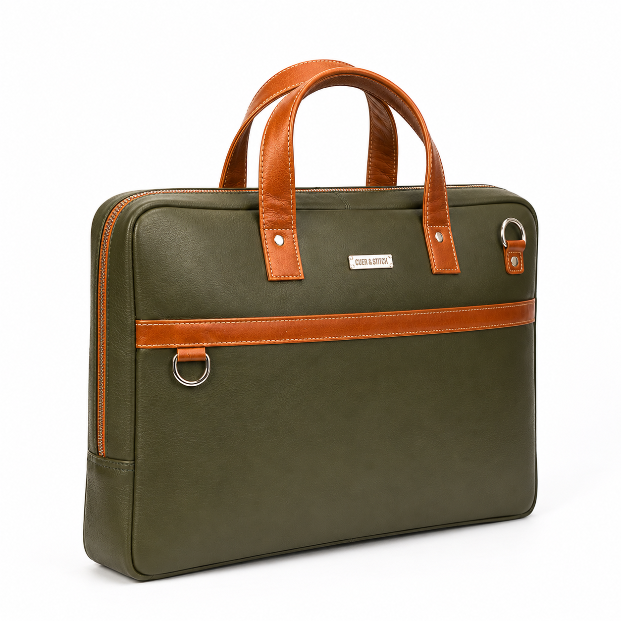 Green & Tan Office Bag