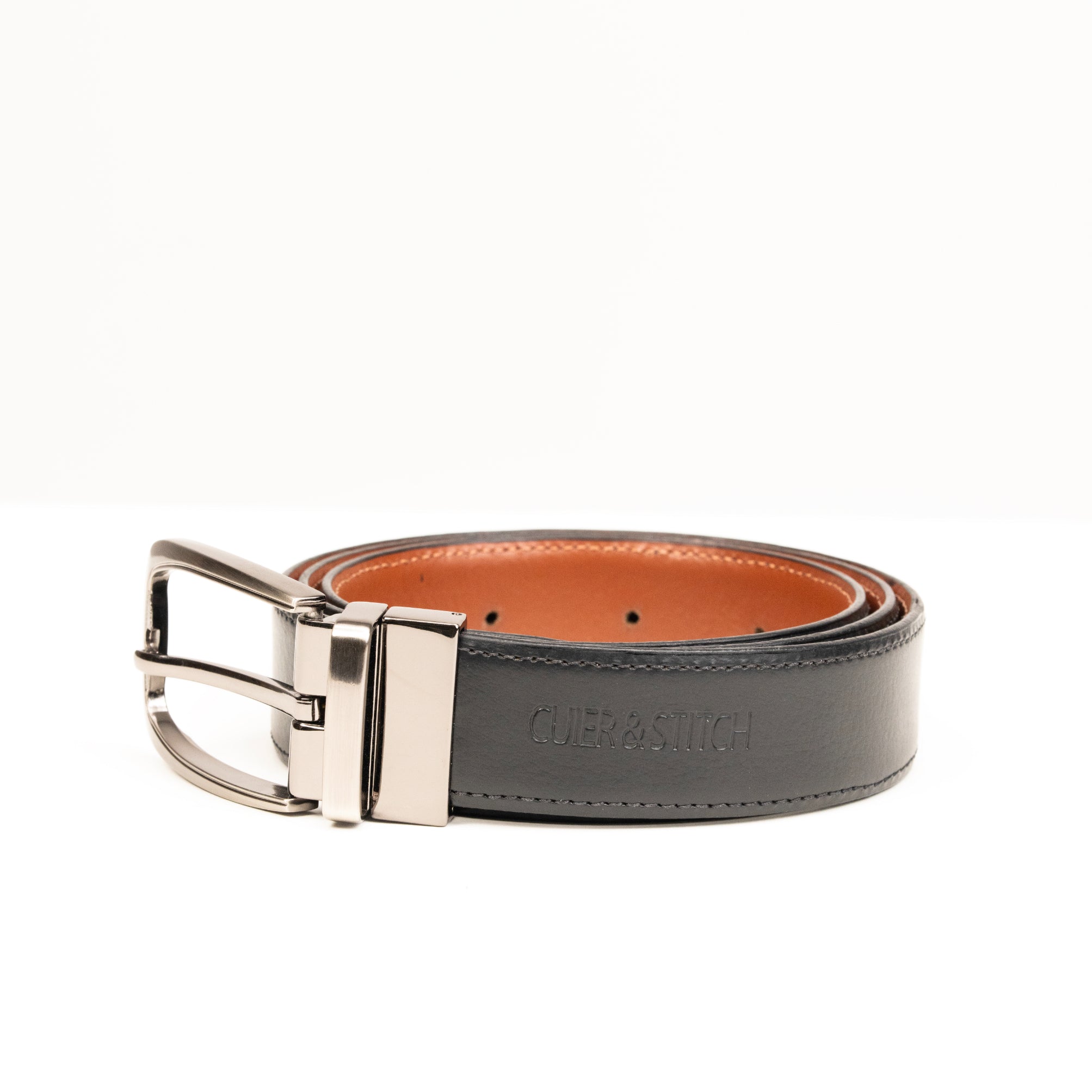 Black & Tann Formal Belt