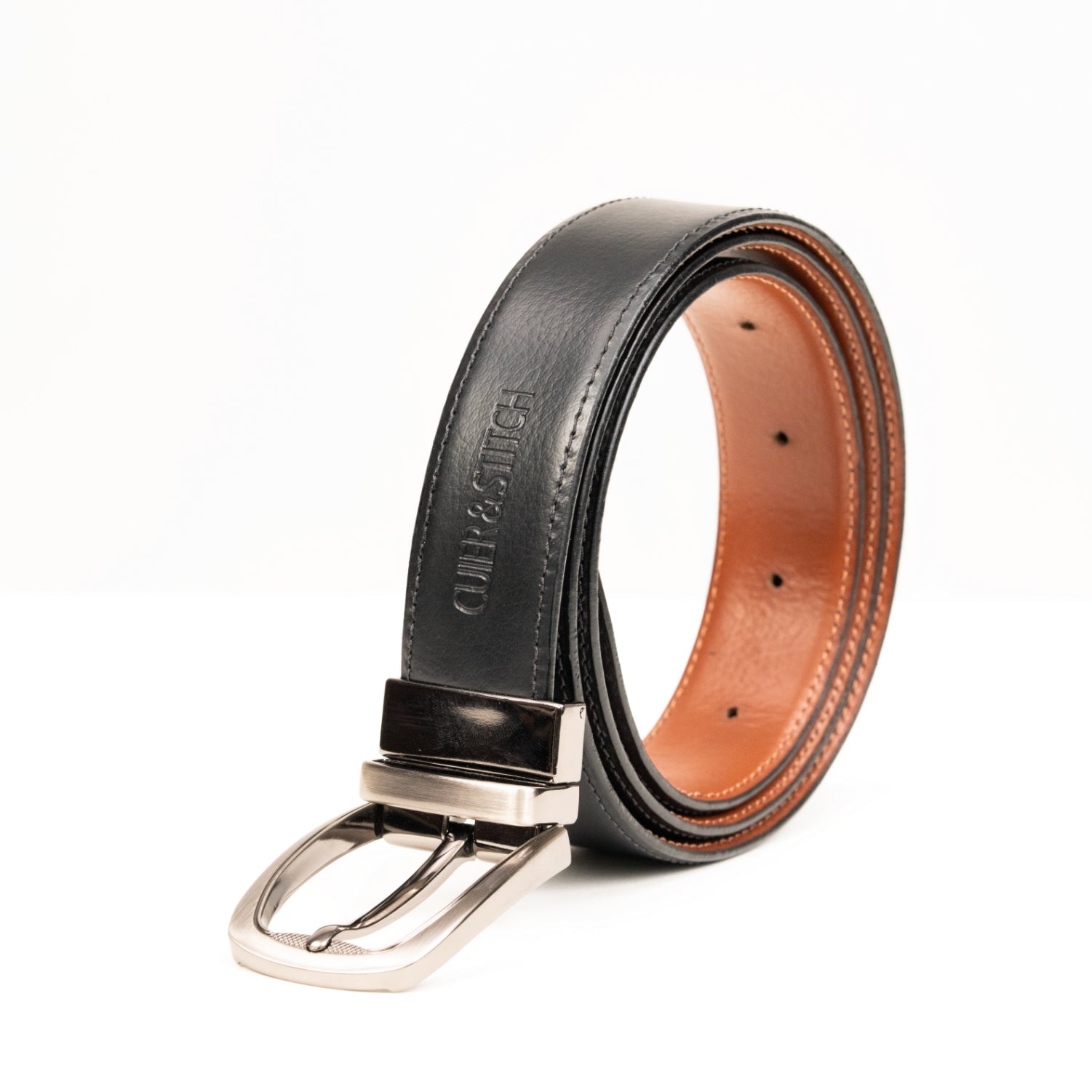 Black & Tann Formal Belt