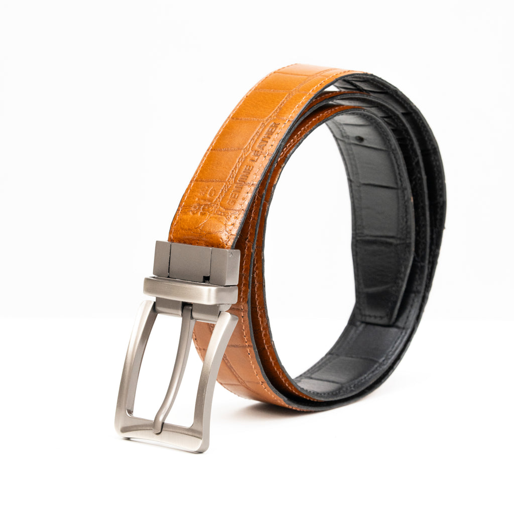Tan & Black Formal Belt