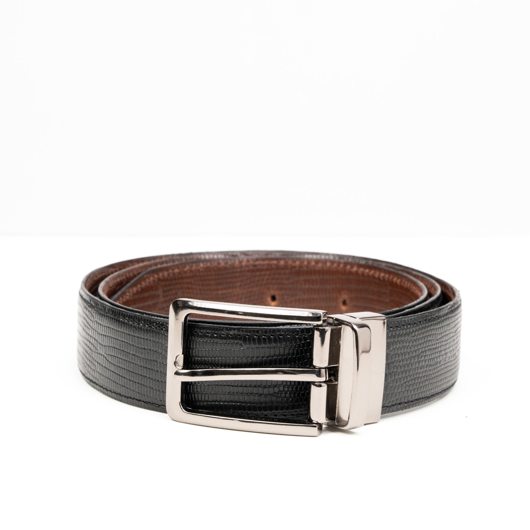 Black & Cognac Formal Belt