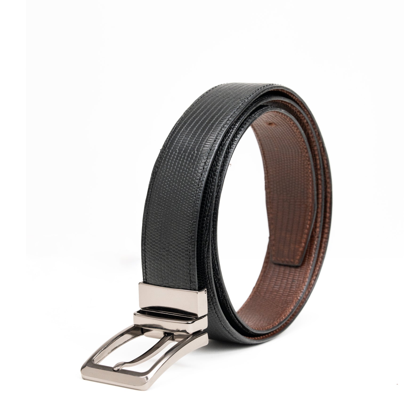 Black & Cognac Formal Belt
