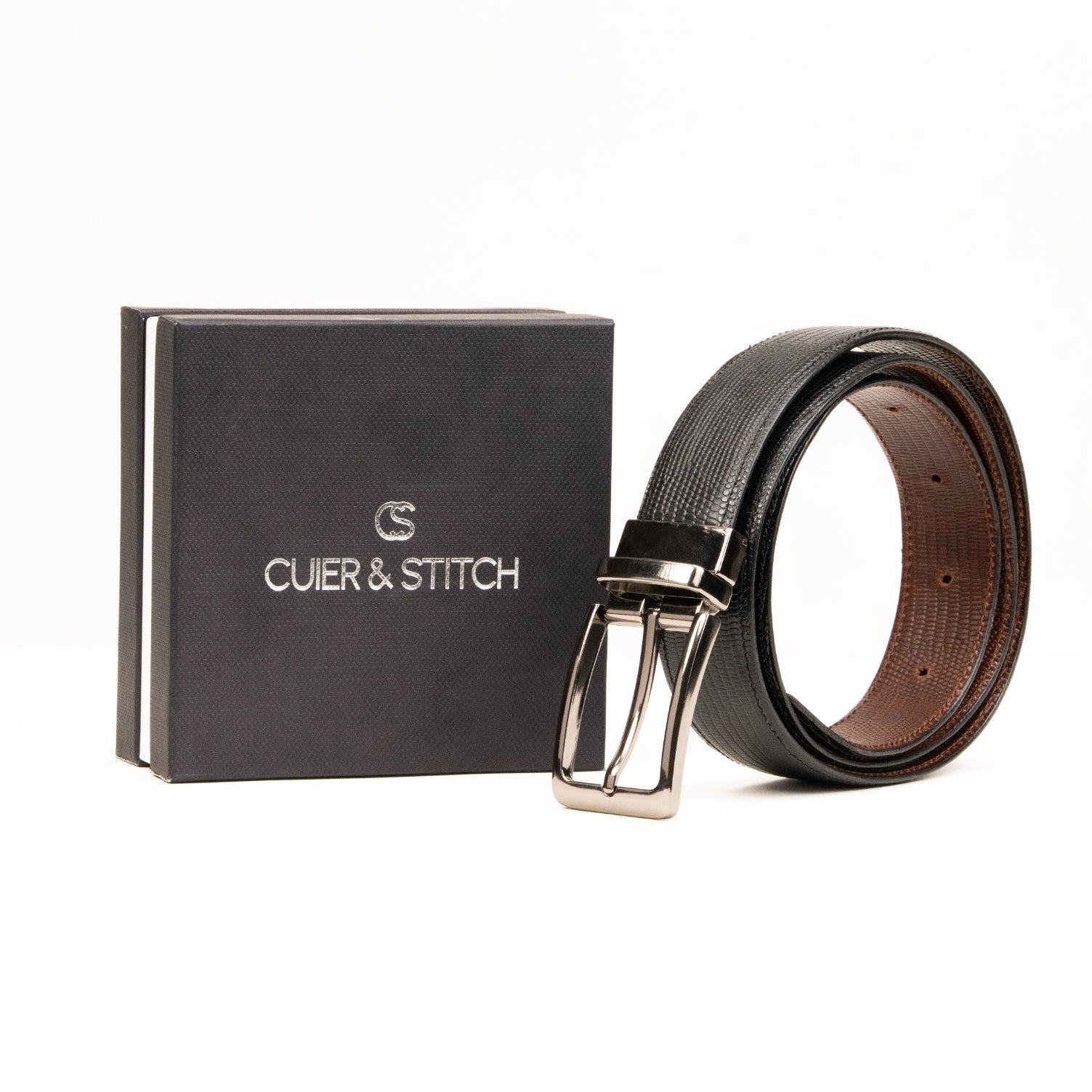 Black & Cognac Formal Belt