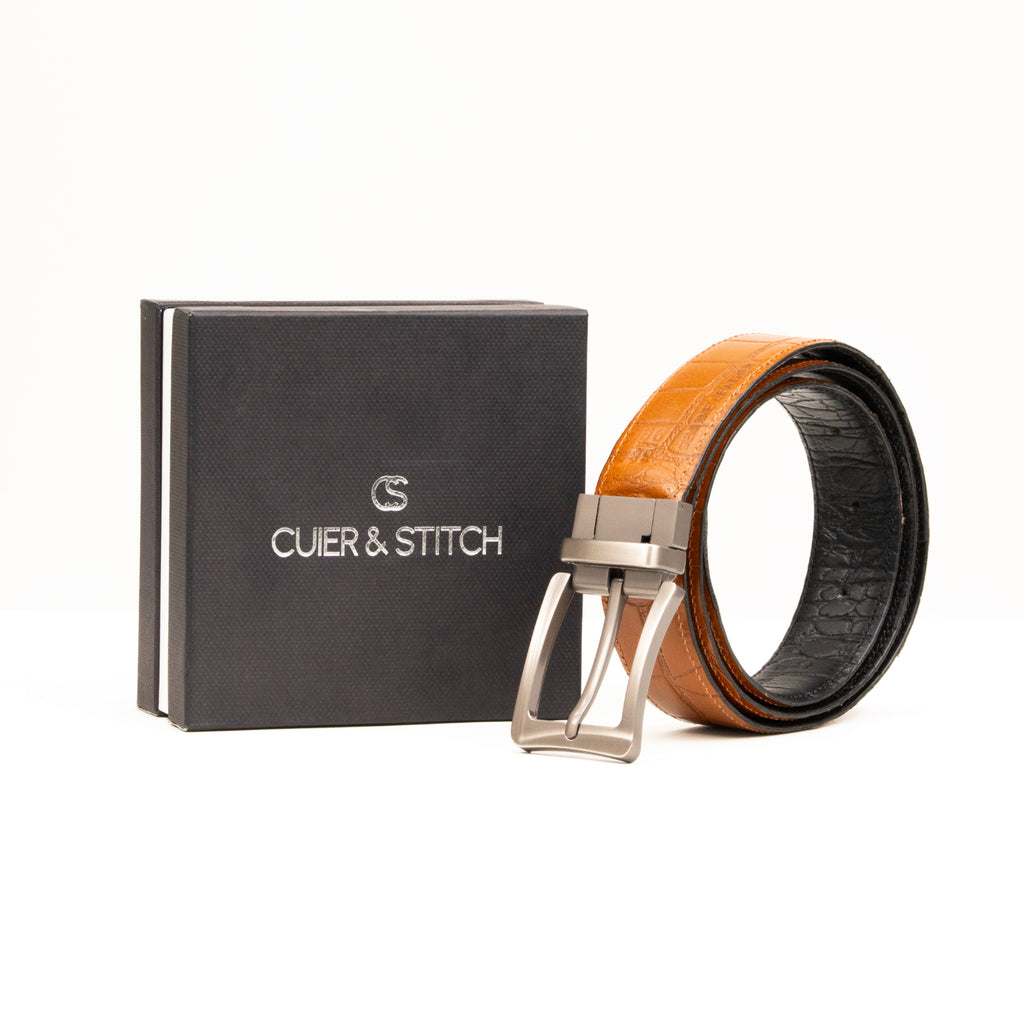 Tan & Black Formal Belt