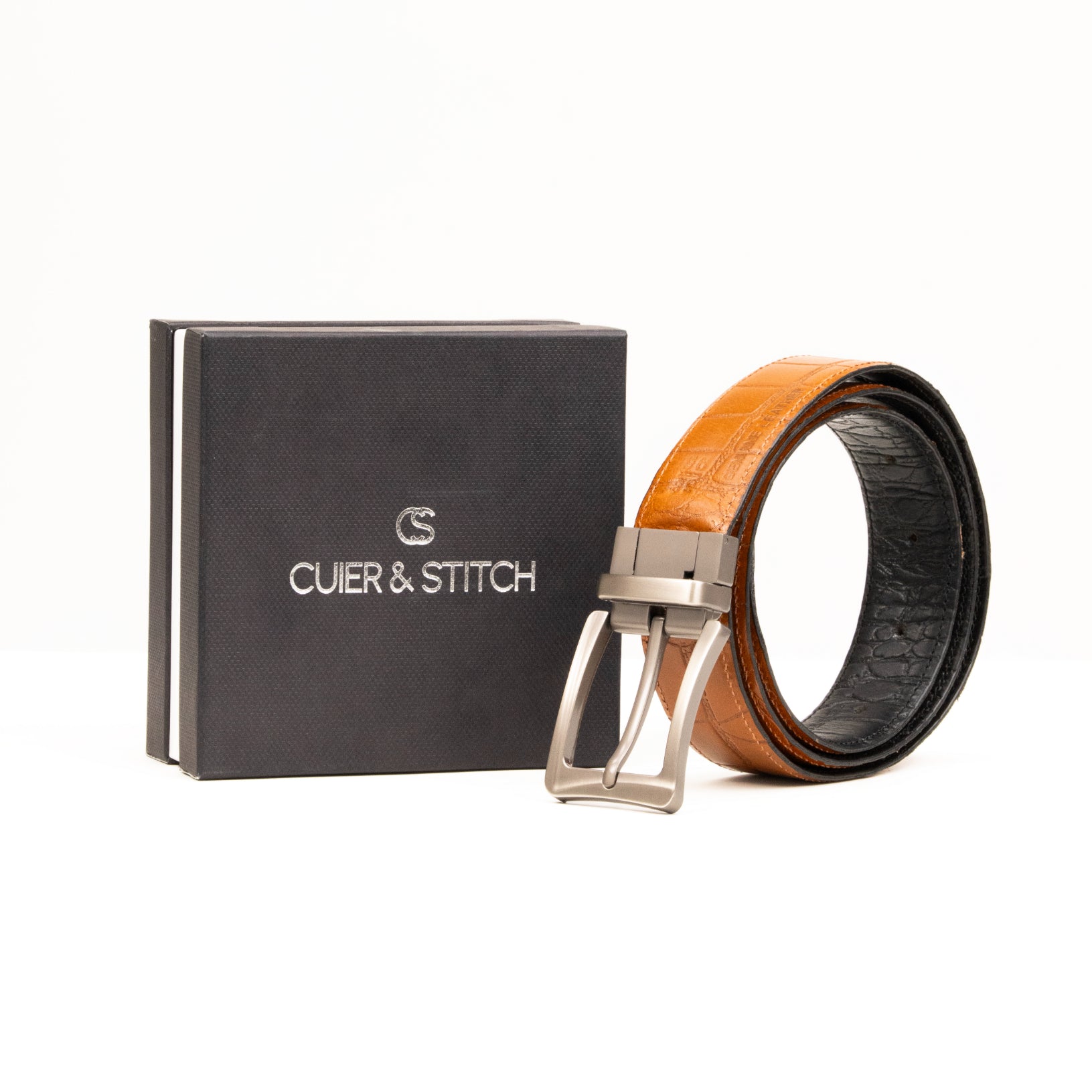Tan & Black Formal Belt